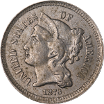 1873 Three (3) Cent Nickel - Open &#39;3&#39;