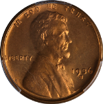 1936-S Lincoln Cent PCGS MS66 RD Great Eye Appeal Strong Strike