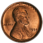 1934-P Lincoln Cent Choice BU - STOCK