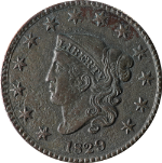 1829 Large Cent &#39;Medium Letters&#39; XF Details N.5 R.3+ Nice Strike