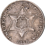1858 Three (3) Cent Silver