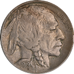 1919-D Buffalo Nickel - Tiny Rim Cud