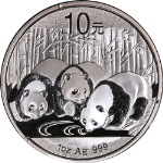2013 China 10 Yuan 1 Ounce Silver Panda BU - STOCK