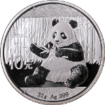 2017 China 10 Yuan 30 Gram Silver Panda BU - STOCK