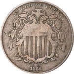 1868 Shield Nickel - Doubled Die Obverse