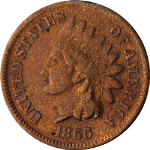 1866 Indian Cent - Lightly Cleaned