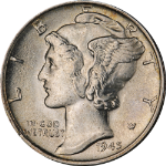 1945-S Mercury Dime - Micro &#39;S&#39;