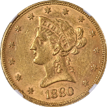 1880-P Liberty Gold $10 NGC AU58 Nice Eye Appeal Nice Strike