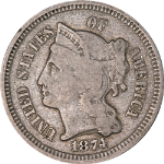 1874 Three (3) Cent Nickel