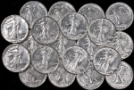 1942 Walking Liberty Silver 50c Roll - About Uncirculated 20pc Lot - WWII Era