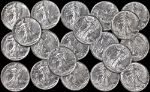 1943 Walking Liberty Silver 50c Roll - About Uncirculated 20pc Lot - WWII Era