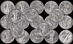 1945 Walking Liberty Silver 50c Roll - About Uncirculated 20pc Lot - WWII Era