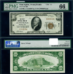 Huntingdon PA-Pennsylvania $10 1929 T-1 National Bank Note Ch #31 FNB Gem PMG CU66 EPQ