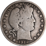 1912-P Barber Half Dollar