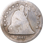 1861-P Seated Liberty Quarter