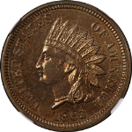 1863 Indian Cent NGC MS63 Great Eye Appeal Strong Strike