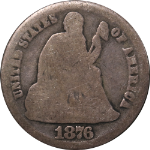1876-CC Seated Liberty Dime - Tripled Die Obverse
