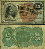 FR. 1271 15 c. 4th Issue Fractional Note VF