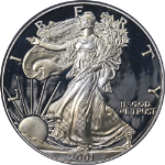 2001-W Silver American Eagle $1 PCGS PR69 DCAM