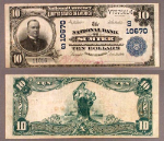 Sumter SC $10 1902 PB National Bank Note Ch #10670 National Bank VF/XF