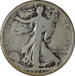 1921-D Walking Liberty Half Nice VG Key Date Great Eye Appeal Nice Strike