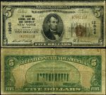New York NY-New York $5 1929 T-1 National Bank Note Ch #13045 Seward NB &amp; TC Fine