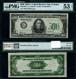 FR. 2202 G $500 1934-A Federal Reserve Note Chicago G-A Block PMG AU53 EPQ
