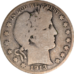 1913-P Barber Half Dollar