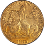 1915-S Pan-Pacific Commemorative Gold $2.50 PCGS MS66 Superb Eye Appeal