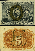 FR. 1234 5 c. 2nd Issue Fractional Note Choice CU+