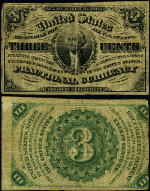 FR. 1226 3 c. 3rd Issue Fractional Note Light Background Fine+