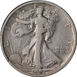 1921-S Walking Liberty Half PCGS F15 Nice Eye Appeal Nice Strike