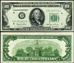 FR. 2157 D $100 1950 Federal Reserve Note Mule Cleveland D-A Block CU