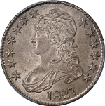 1827 Bust Half Dollar Square Base 2 CAC Sticker PCGS MS64 0-104 R.1