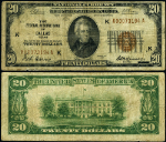 FR. 1870 K $20 1929 Federal Reserve Bank Note Dallas VG+