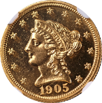 1905 Liberty Gold $2.50 Proof NGC PF65 Cameo Blazing Gem Superb Eye Appeal