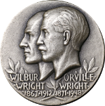Hall of Fame for Great Americans .999+ Silver Medal - Wright Brothers 63.7gr