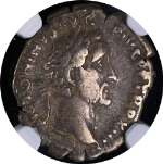 Roman Empire - Antoninus Pius AD 138-161 AR Denarius NGC CH Fine
