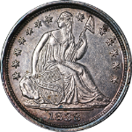 1838 Seated Liberty Half Dime 'No Drapery' 'Large Stars' Choice BU Details