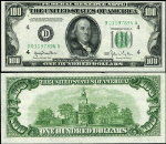 FR. 2157 D $100 1950 Federal Reserve Note Non-Mule Cleveland D-A Block CU