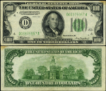 FR. 2152 D $100 1934 Federal Reserve Note Mule Cleveland D-A Block XF+