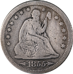 1855-S Seated Liberty Quarter 'Arrows' VG/F Details Key Date Nice Eye Appeal