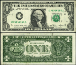 FR. 1912 D $1 1981-A Federal Reserve Note D95966666A XF