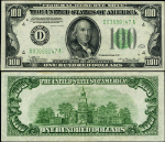FR. 2152 D $100 1934 Federal Reserve Note Mule Cleveland D-A Block AU