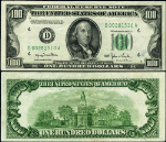 FR. 2157 D $100 1950 Federal Reserve Note Mule Cleveland D-A Block XF+