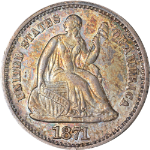 1871-P Seated Liberty Half Dime