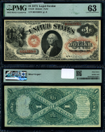 FR. 20 $1 1875 Legal Tender Choice PMG CU63