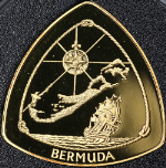 1996 Bermuda Gold Proof Triangular $60 Coin - 1.0oz .999 Fine OGP COA