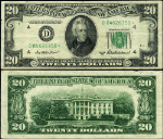 FR. 2061 D* $20 1950-B Federal Reserve Note Cleveland D-* Block VF Star