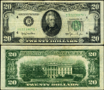 FR. 2059 D* $20 1950 Federal Reserve Note Cleveland D-* Block VF Star